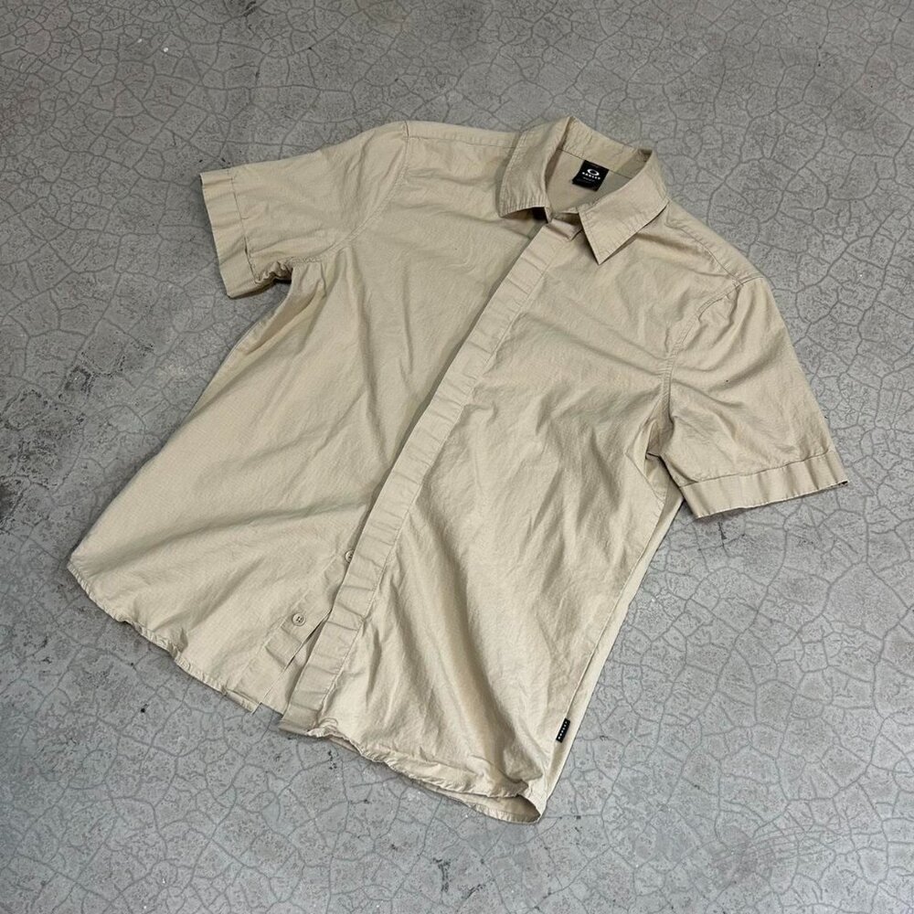Tan Oakley Button Up Flannel Shirt